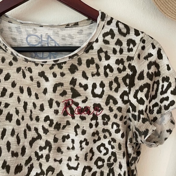 Chaser Leopard Print Roar Embroidered Tee - Picture 4 of 5